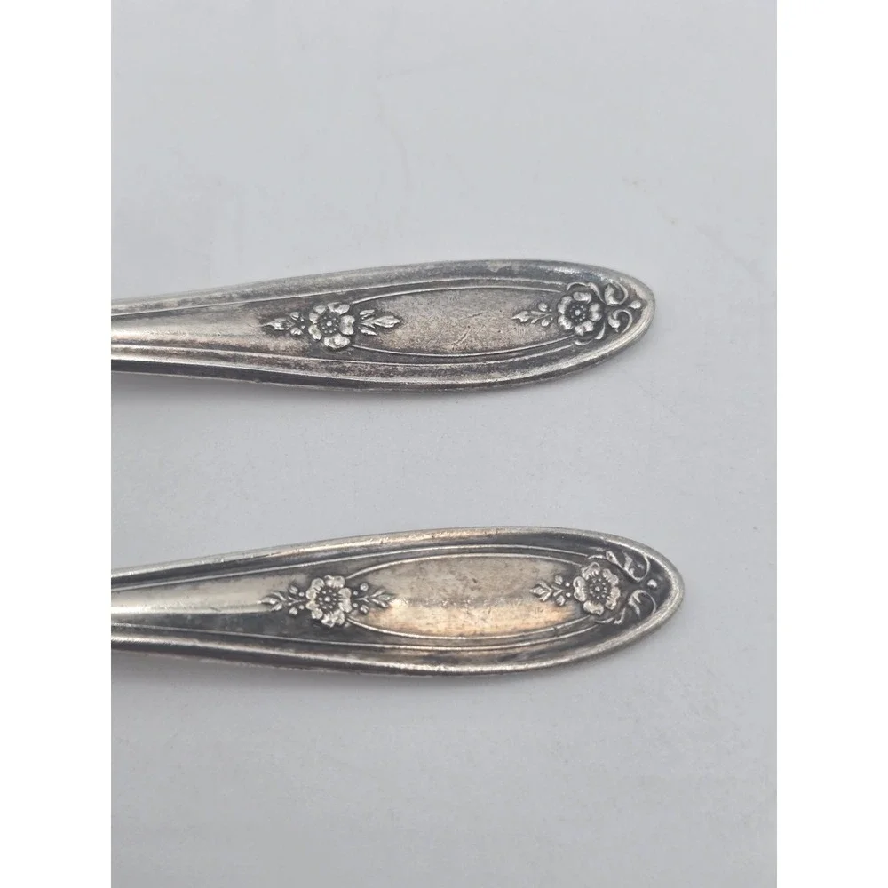 Vintage Oneida Belford Silverplate Baby Spoon Fork Child Utensils Silver Plate